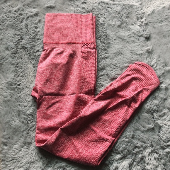 SOLD- Vital Rise Pink Marl Womens Seamless Legging - Picture 2 of 7